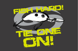 "FISH HARD! TIE ONE ON!" Hoodie - Black Heather - SK-NEA510-BH