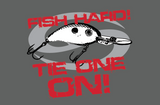 "FISH HARD! TIE ONE ON!" Distressed Hoodie - SK 8915 - Distressed acid washed gray